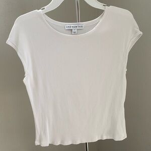 Women's White Cap Sleeve and Boat Neck Top